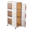 3Pcs Large Storage Boxes Foldable Plastic Stacking Clothes Baskets w Hook&Wheels