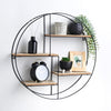 Metal Wire Wall Shelf Home Decor Storage Floating Round Multi-Section Shelf