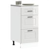 Kitchen Base Cabinet "Porto" High Gloss White Engineered Wood