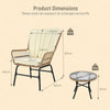 Outdoor PE Wicker Conversation Set with Cushions