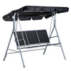 3 Seater Swing Bench Chair Garden Outdoor Lounge Hanging Metal Canopy Black