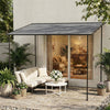 3 x 2 m Lean to Garden Pergola, Metal Frame Gazebo Pergola, Grey