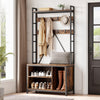 Hall Tree with Bench Coat Rack Shoe Bench Coat Tree with Storage Cubbies