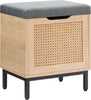 Wooden Entryway Bench with Seat Cushion, Storage Chest for Hallway Dorm