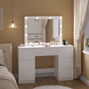 WOLTU Dressing Table w/ Led Lights Mirror 7 Drawers Multi-Socket Makeup Desk