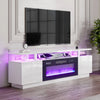 70'' TV Stand 36'' Electric Fireplace Storage Cabinet Media Flame Entertainment