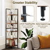 5 tier Corner Bookshelf 160 CM Tall Corner Storage Shelves-Coffee