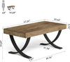 47.24-Inch Rectangle Coffee Table Industrial Wooden Center Table for Living Room