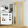 6.1FT Sliding Rail Barn Door Hardware Steel Roller Closet Track System Home Kit