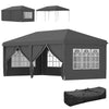3 x 6m Pop Up Gazebo Height Adjustable Party Tent w/ Storage Bag Grey