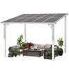 Aluminium Lean-To Gazebo, Wall-Mounted Hardtop Roof Pergola for Garden & Patio