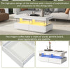 High Gloss LED Coffee Table With Storage 2 Drawers Modern Living Room Furniture