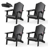 Outdoor Fire Pit Chair Folding Adirondack Chair with High Backrest