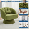 360° Swivel Accent Chair Upholstered Barrel Chair w/Striped Backrest Living Room
