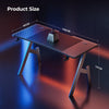 Gaming Desk LED RGB Computer Table Workstation w/ Cup Holder & Headphone Hook