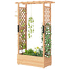 Raised Bed for Garden with Trellis, 110 x 44 x 181 cm, Natural