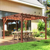 3.3 x 3.3 m Wooden Graden Pergola Gazebo Grape Trellis with Stable Structure