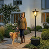 160cm Garden Solar Lamp Post Light, Solar Light Post with Planter, Black