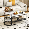 Small Round End Table & Rectangular Coffee Table Set