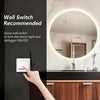 Round LED Bathroom Wall Mirror Demister Illuminated Light Up 500x500 Waterproof