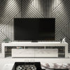 TV Unit 200cm Sideboard Cabinet | Cupboard TV Stand | White High Gloss Doors