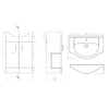 Bathroom Cabinet Vanity Unit Sink Basin Storage White Ceramic Bundle Furniture
