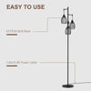 Industrial 3-Light Floor Lamp Dimmable Standing Lamp for Living Room