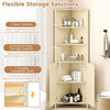 172CM Tall Corner Modern Corner Storage Cabinet with Shelves and Fluted Doors
