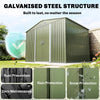 Outsunny 9 x 6FT Galvanised Garden Storage Shed with Sliding Door, Light Green