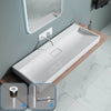 Bathroom Wash Basin Sink Stone Wall Hung Countertop Large +Waste Trap 1200x460mm
