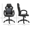 Vinsetto PU Leather Racing Gaming Chair, Swivel Home Office Gamer Chair Gray