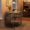 Brown 3 Pcs Dining Table Set for 2 with Cushioned Chair,Square Kitchen Table Set