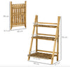 Wooden Plant Stand Outdoor Garden Display Shelving Unit Folding Flowe Pot Rack
