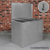 Large Feed Bins Storage 64L Galvanised Metal Waterproof Outdoor 3 Compartments