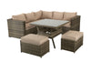 Signature Weave Georgia Brown Outdoor Garden Corner Sofa Table Set RRP £1282