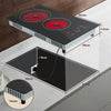 Ceramic Hob 2 Zones, Electric Plug in Hob 30cm 2 Burners, 2800W 9 Power Levels
