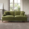 Olive Green Velvet 3 Seater Sofa - Payton SOF162