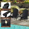 Outdoor Fire Pit Chair Folding Adirondack Chair with High Backrest