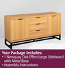 Large Sideboard, Metal-Based Oak Effect Storage Cabinet with Drawers & Cupboards