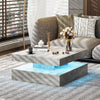 High Gloss Coffee Table with LED Light Living Room Cocktail Sofa Center Table