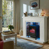Electric Fireplace Suite with Black Stove & Flue - Endeavour Fires Farlington