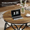 Round Coffee Table 2-Tier Industrial Center Table with Storage for Living Room
