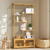 6 Tiers Bookshelf Floor Standing Open Storage Shelves with Cabinet Hallway Entry