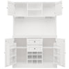 Tall Pantry Cabinet Kitchen Cupboard w/ Storage, Adjustable Shelves, White