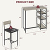 3-Piece Bar Table Set w/ Storage Shelf and 2 Stool Chair for Dining Room Kitchen