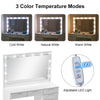 Modern LED Dressing Table with Stool Cabinet Drawer Makeup Desk Vanity Table Set