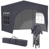 Pop Up Gazebo 3X3M Awning Canopy Party Tent Marquee 4 Sides Garden Outdoor Grey