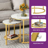 Nesting Coffee Tables Set of 2 Round Stacking Sofa Side Tables Bed/Living