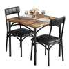 3-Piece Dining Table Set for 2 Compact Kitchen Table & Chairs Space Saving Squar