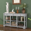Retro Console Table 146cm Long Rectangular Entryway Sofa Table w/Storage-Grey